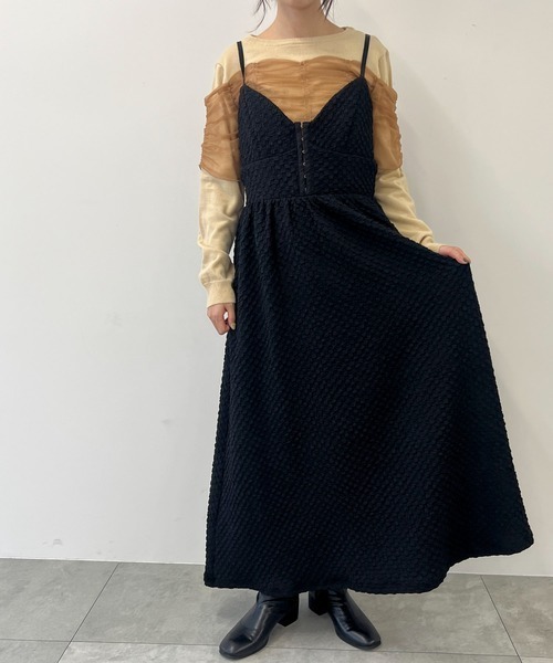 【セール】ふくれジャガードホックキャミワンピース（ワンピース）｜byYOUANCE（バイユアンス）