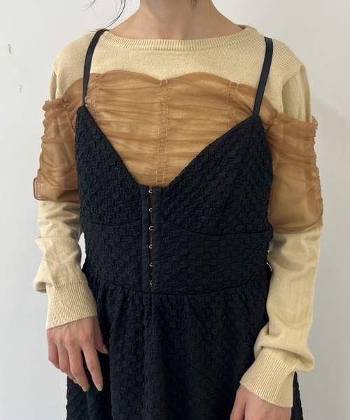 【セール】ふくれジャガードホックキャミワンピース（ワンピース）｜byYOUANCE（バイユアンス）