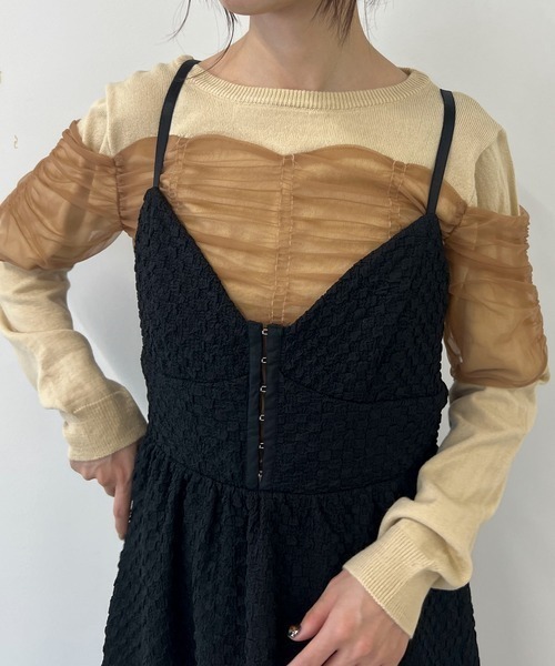 【セール】ふくれジャガードホックキャミワンピース（ワンピース）｜byYOUANCE（バイユアンス）