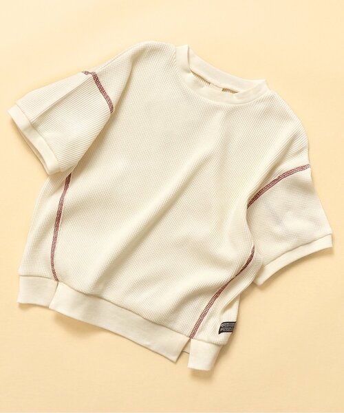 BREEZE（ブリーズ）の「WEB限定 ワッフルTシャツ（Tシャツ/カットソー・キッズ・レッド/ブラック/オフホワイト・80/90/100/110/120/130/140）」の2枚目の写真