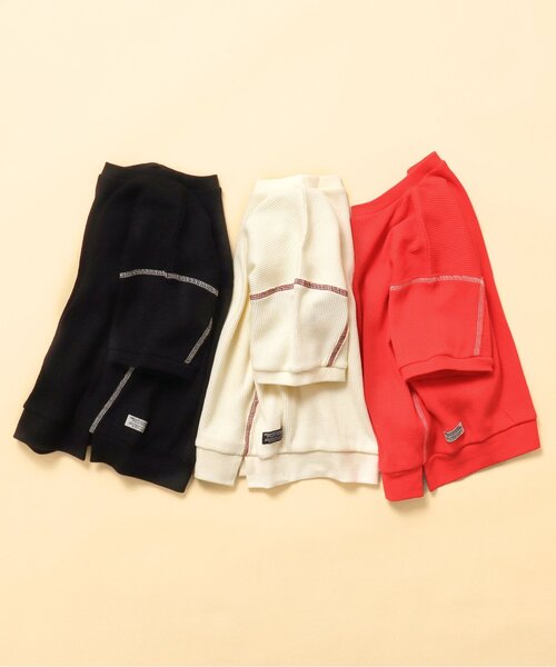 BREEZE（ブリーズ）の「WEB限定 ワッフルTシャツ（Tシャツ/カットソー・キッズ・レッド/ブラック/オフホワイト・80/90/100/110/120/130/140）」の9枚目の写真