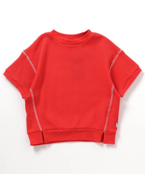 BREEZE（ブリーズ）の「WEB限定 ワッフルTシャツ（Tシャツ/カットソー・キッズ・レッド/ブラック/オフホワイト・80/90/100/110/120/130/140）」の13枚目の写真