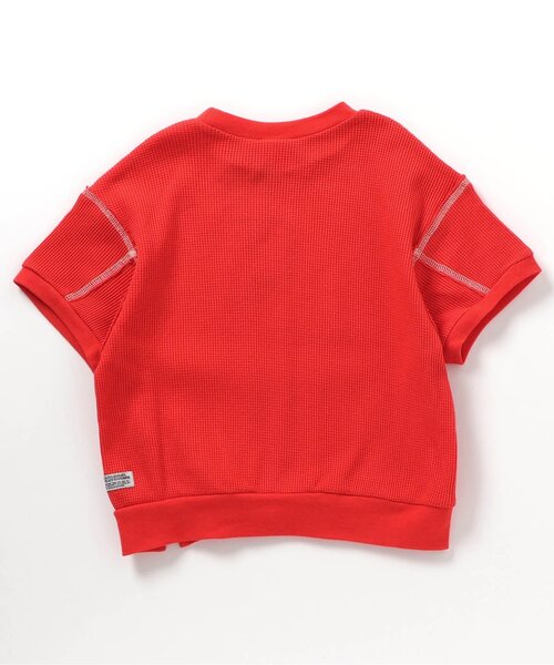 BREEZE（ブリーズ）の「WEB限定 ワッフルTシャツ（Tシャツ/カットソー・キッズ・レッド/ブラック/オフホワイト・80/90/100/110/120/130/140）」の14枚目の写真