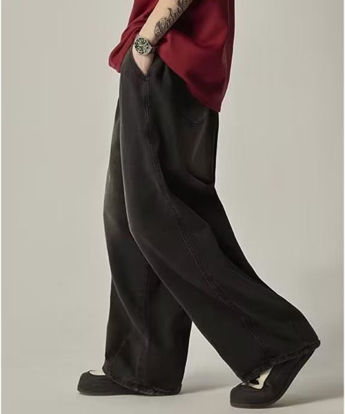 NEW GENTLEMAN（ニュージェントルマン）の「バンタンデニム ワイドバルーンパンツ（デニムパンツ・メンズ・ブラック/ブルー・S/M/L）」の5枚目の写真