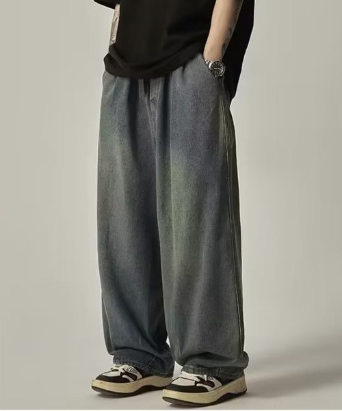 NEW GENTLEMAN（ニュージェントルマン）の「バンタンデニム ワイドバルーンパンツ（デニムパンツ・メンズ・ブラック/ブルー・S/M/L）」の8枚目の写真