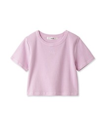 ロゴ刺繍ピグメントダイTシャツ
