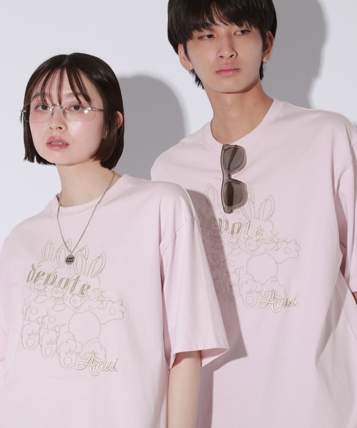 Anui(アニュイ)の「【UNISEX/2サイズ展開】ヤンキーラビットTシャツ(Tシャツ/カットソー・レディース・チャコールグレー/オフホワイト/ピンク/ブラック・MEDIUM/LARGE)」の4枚目の写真