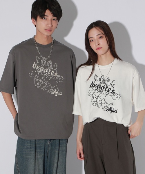 Anui(アニュイ)の「【UNISEX/2サイズ展開】ヤンキーラビットTシャツ(Tシャツ/カットソー・レディース・チャコールグレー/オフホワイト/ピンク/ブラック・MEDIUM/LARGE)」の18枚目の写真