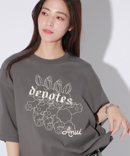 Anui(アニュイ)の「【UNISEX/2サイズ展開】ヤンキーラビットTシャツ(Tシャツ/カットソー・レディース・チャコールグレー/オフホワイト/ピンク/ブラック・MEDIUM/LARGE)」の20枚目の写真