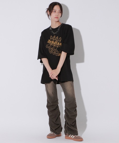 Anui(アニュイ)の「【UNISEX/2サイズ展開】ヤンキーラビットTシャツ(Tシャツ/カットソー・レディース・チャコールグレー/オフホワイト/ピンク/ブラック・MEDIUM/LARGE)」の10枚目の写真