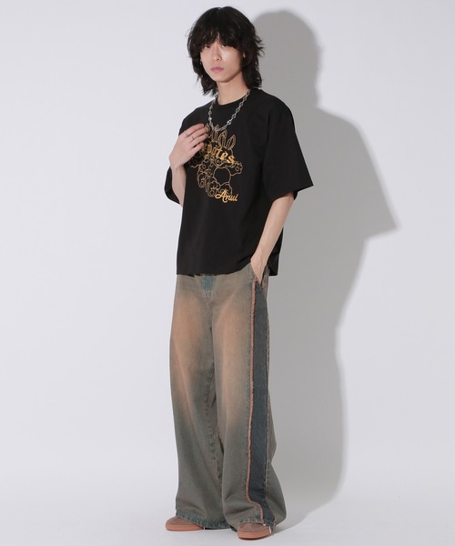 Anui(アニュイ)の「【UNISEX/2サイズ展開】ヤンキーラビットTシャツ(Tシャツ/カットソー・レディース・チャコールグレー/オフホワイト/ピンク/ブラック・MEDIUM/LARGE)」の16枚目の写真