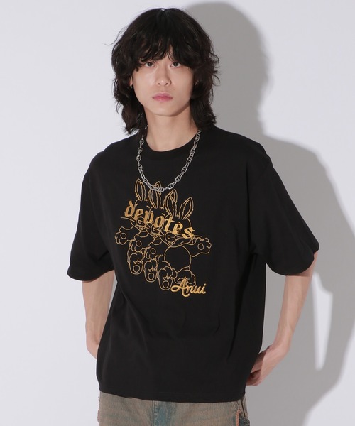 Anui(アニュイ)の「【UNISEX/2サイズ展開】ヤンキーラビットTシャツ(Tシャツ/カットソー・レディース・チャコールグレー/オフホワイト/ピンク/ブラック・MEDIUM/LARGE)」の13枚目の写真