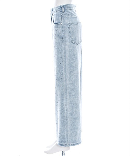 セール】【低身長サイズ有】ラインストーン付きヴィンテージワイド