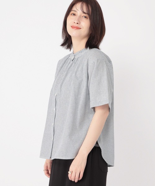 セール】シングルガーゼ襟フリルブラウス（シャツ/ブラウス）｜studio