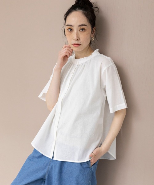 きき様出品ページ セール】シングルガーゼ襟フリルブラウス（シャツ/ブラウス