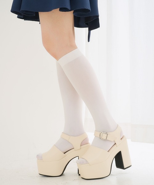 Newlyme(ニューリーミー)の「厚底美脚ベルトサンダル(サンダル・レディース・ブラック/オフホワイト/ブラック系その他/ゼブラ・22.5cm/23cm/23.5cm/24cm/24.5cm/25cm)」の8枚目の写真