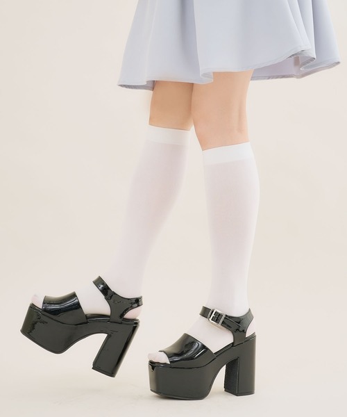 Newlyme(ニューリーミー)の「厚底美脚ベルトサンダル(サンダル・レディース・ブラック/オフホワイト/ブラック系その他/ゼブラ・22.5cm/23cm/23.5cm/24cm/24.5cm/25cm)」の10枚目の写真