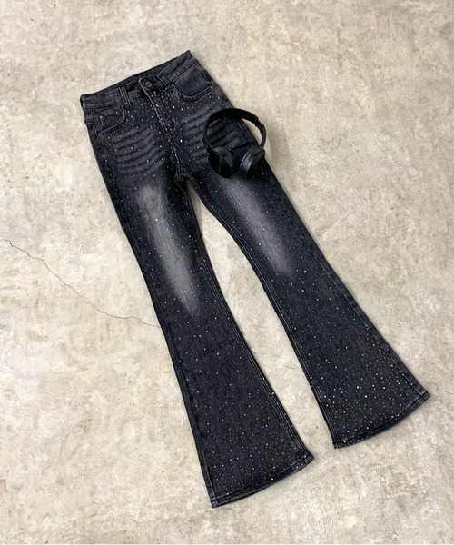 セール】ストーンフレアデニムパンツ（デニムパンツ）｜non-hedge  