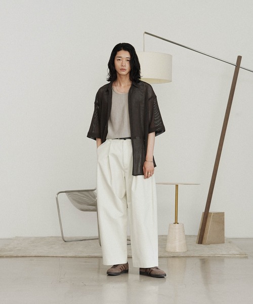 WYM LIDNM(ウィム バイ リドム)の「MESH H/S SHIRT(シャツ/ブラウス・メンズ・チャコール/アッシュブラウン/グレー系・S/M/L)」の15枚目の写真