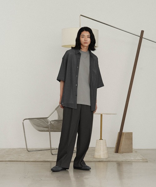 WYM LIDNM(ウィム バイ リドム)の「MESH H/S SHIRT(シャツ/ブラウス・メンズ・チャコール/アッシュブラウン/グレー系・S/M/L)」の11枚目の写真