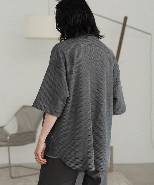 WYM LIDNM(ウィム バイ リドム)の「MESH H/S SHIRT(シャツ/ブラウス・メンズ・チャコール/アッシュブラウン/グレー系・S/M/L)」の14枚目の写真