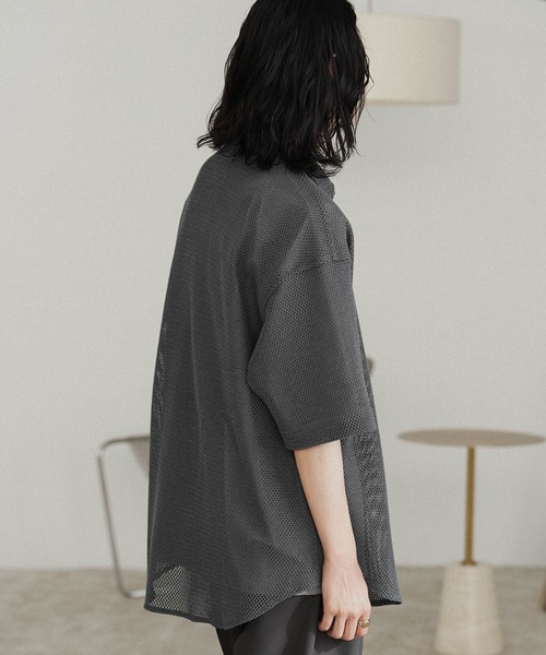 WYM LIDNM(ウィム バイ リドム)の「MESH H/S SHIRT(シャツ/ブラウス・メンズ・チャコール/アッシュブラウン/グレー系・S/M/L)」の13枚目の写真
