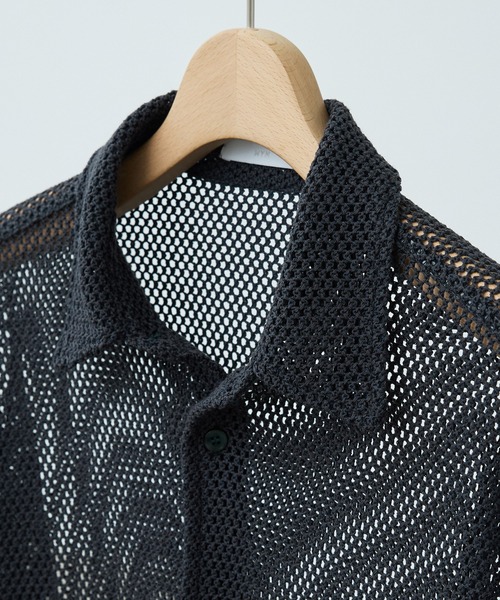WYM LIDNM(ウィム バイ リドム)の「MESH H/S SHIRT(シャツ/ブラウス・メンズ・チャコール/アッシュブラウン/グレー系・S/M/L)」の19枚目の写真