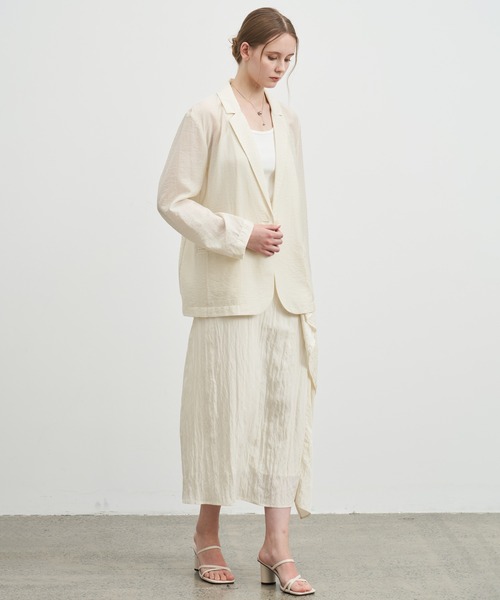 ELOOPS(イーループス)の「【ELOOPS】サイドフリルドレープスカート(スカート・レディース・アイボリー/ブラック・L/M/S)」の5枚目の写真