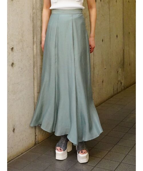 MURUA（ムルーア）の「【SET UP対応】シアーマキシスカート（スカート・レディース・ブルー/ブラウン/ブラック/アイボリー・1/2）」の4枚目の写真