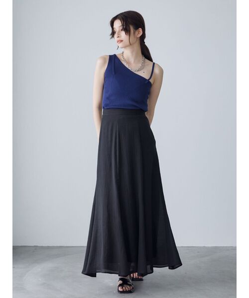 MURUA（ムルーア）の「【SET UP対応】シアーマキシスカート（スカート・レディース・ブルー/ブラウン/ブラック/アイボリー・1/2）」の9枚目の写真