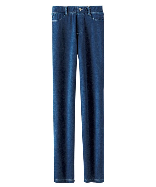 BELLUNA PLUS(ベルーナ)の「ラクラク!ひんやりニットデニムパンツ68(デニムパンツ・レディース・インディゴブルー/ブルー/オフホワイト/ブラック・SMALL/MEDIUM/LARGE/X-LARGE)」の13枚目の写真