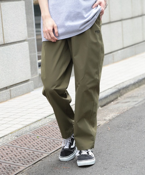 POLO BCS（ポロ ビーシーエス）の「【POLO BCS】ハイカウント　セミバギーパンツ ポロ刺繍　ウエストゴム（スウェットパンツ・レディース・ブラック/オリーブ・S/M/L/XL/XS）」の11枚目の写真