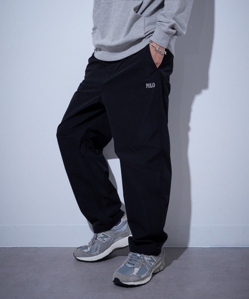 POLO BCS（ポロ ビーシーエス）の「【POLO BCS】ハイカウント　セミバギーパンツ ポロ刺繍　ウエストゴム（スウェットパンツ・レディース・ブラック/オリーブ・S/M/L/XL/XS）」の19枚目の写真