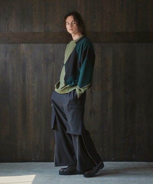 CASPER JOHN（キャスパージョン）の「Panel switch rattling sweat/パネルスイッチラトリングスウェット（スウェット・メンズ・カーキ/ブラック/テラコッタ・LARGE/MEDIUM/SMALL/X-SMALL）」の18枚目の写真