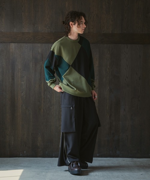 CASPER JOHN（キャスパージョン）の「Panel switch rattling sweat/パネルスイッチラトリングスウェット（スウェット・メンズ・カーキ/ブラック/テラコッタ・LARGE/MEDIUM/SMALL/X-SMALL）」の21枚目の写真