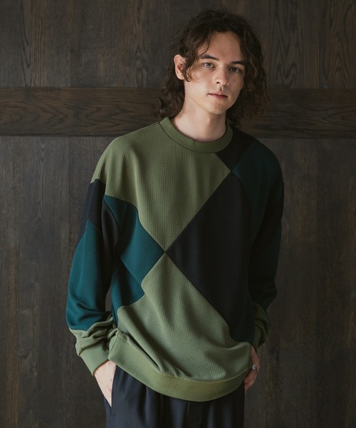 CASPER JOHN（キャスパージョン）の「Panel switch rattling sweat/パネルスイッチラトリングスウェット（スウェット・メンズ・カーキ/ブラック/テラコッタ・LARGE/MEDIUM/SMALL/X-SMALL）」の14枚目の写真