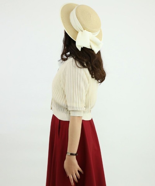 an another angelus（アンアナザーアンジェラス）の「配色ステッチ透かし編みニットカーディガン/ananotherangelus（カーディガン/ボレロ・レディース・アイボリー/ネイビー/ラベンダー・FREE）」の16枚目の写真