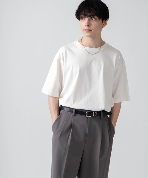 【関税込み】Hugo オフホワイト リラックスフィット Tシャツ BOSS - リラックスフィット Tシャツ ストレッチコットン
