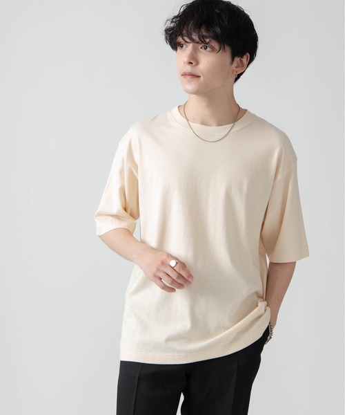 WEGO(ウィゴー)の「WEGO/リラックスフィットコットンT(Tシャツ/カットソー・メンズ・サックスブルー/グレー系その他/ブラック/杢グレー/ホワイト系その他/グリーン系その他/ライトベージュ/カーキ/ホワイト/ダークグリーン/ダークブラウン・SMALL/LARGE/X-SMALL/MEDIUM)」の7枚目の写真