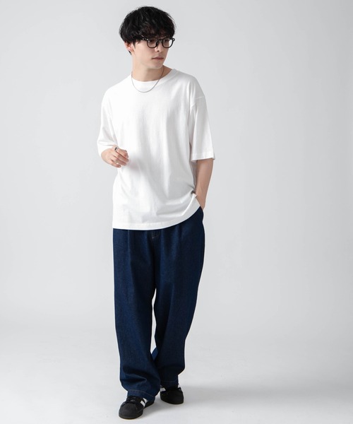 WEGO(ウィゴー)の「WEGO/リラックスフィットコットンT(Tシャツ/カットソー・メンズ・サックスブルー/グレー系その他/ブラック/杢グレー/ホワイト系その他/グリーン系その他/ライトベージュ/カーキ/ホワイト/ダークグリーン/ダークブラウン・SMALL/LARGE/X-SMALL/MEDIUM)」の19枚目の写真