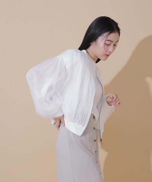 JILL by JILL STUART(ジルバイジルスチュアート)の「◇シアーチュールブルゾン(ブルゾン・レディース・ホワイト/ブラック・FREE)」の16枚目の写真