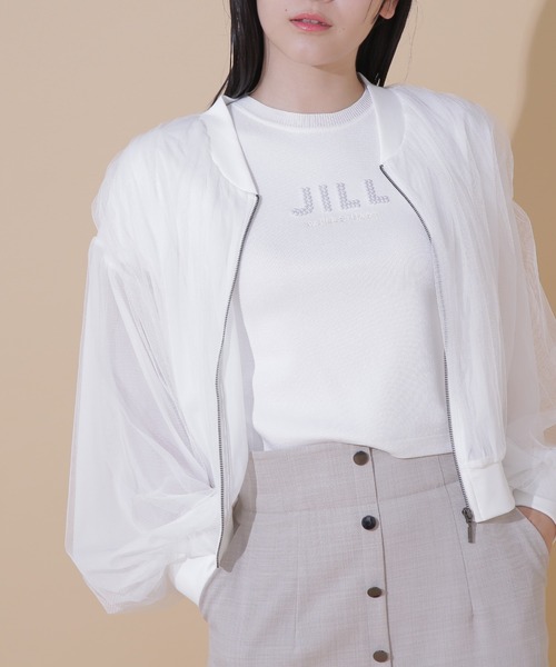 JILL by JILL STUART(ジルバイジルスチュアート)の「◇シアーチュールブルゾン(ブルゾン・レディース・ホワイト/ブラック・FREE)」の2枚目の写真