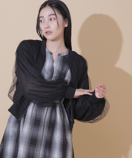 JILL by JILL STUART(ジルバイジルスチュアート)の「◇シアーチュールブルゾン(ブルゾン・レディース・ホワイト/ブラック・FREE)」の4枚目の写真