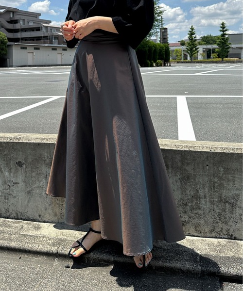 5171【美品】ebure エブール フレアスカート シルク 光沢感 ボリューム 5171【美品】ebure エブール フレアスカート シルク 光沢感