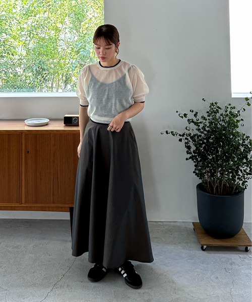5171【美品】ebure エブール フレアスカート シルク 光沢感 ボリューム 5171【美品】ebure エブール フレアスカート シルク 光沢感