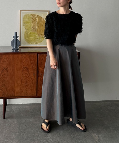 5171【美品】ebure エブール フレアスカート シルク 光沢感 ボリューム 5171【美品】ebure エブール フレアスカート シルク 光沢感