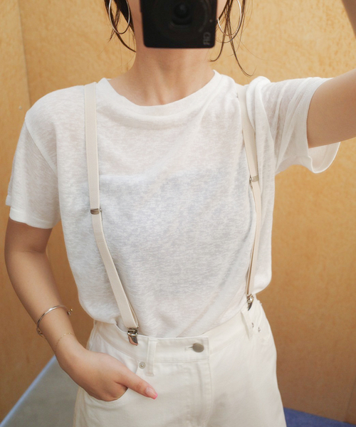 SLOBE IENA（スローブイエナ）の「ART BROWN サスペンダー 53243-2-08915（サスペンダー・レディース・アイボリー/ブラック・FREE）」の4枚目の写真