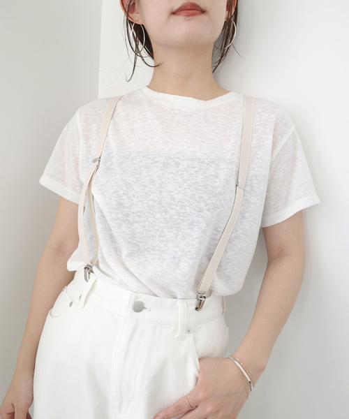 SLOBE IENA（スローブイエナ）の「ART BROWN サスペンダー 53243-2-08915（サスペンダー・レディース・アイボリー/ブラック・FREE）」の6枚目の写真