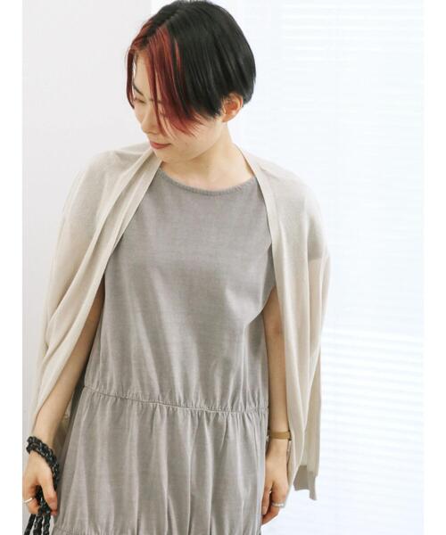 Samansa Mos2 blue（サマンサモスモスブルー）の「【接触冷感】シアートッパーカーディガン（カーディガン/ボレロ・レディース・イエロー/ブラック/グリーン/シルバーグレー・F）」の3枚目の写真