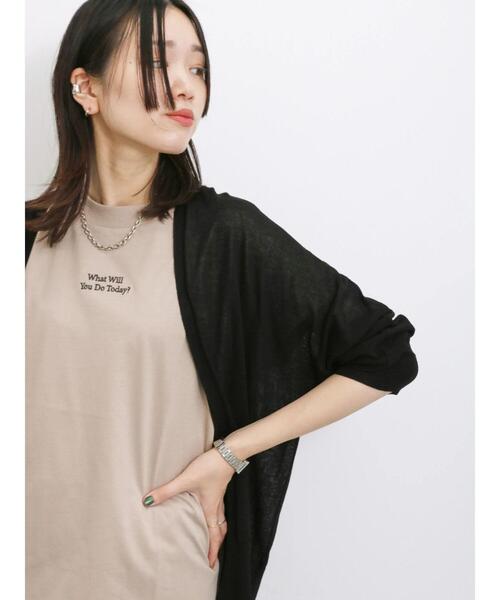 Samansa Mos2 blue（サマンサモスモスブルー）の「【接触冷感】シアートッパーカーディガン（カーディガン/ボレロ・レディース・イエロー/ブラック/グリーン/シルバーグレー・F）」の22枚目の写真